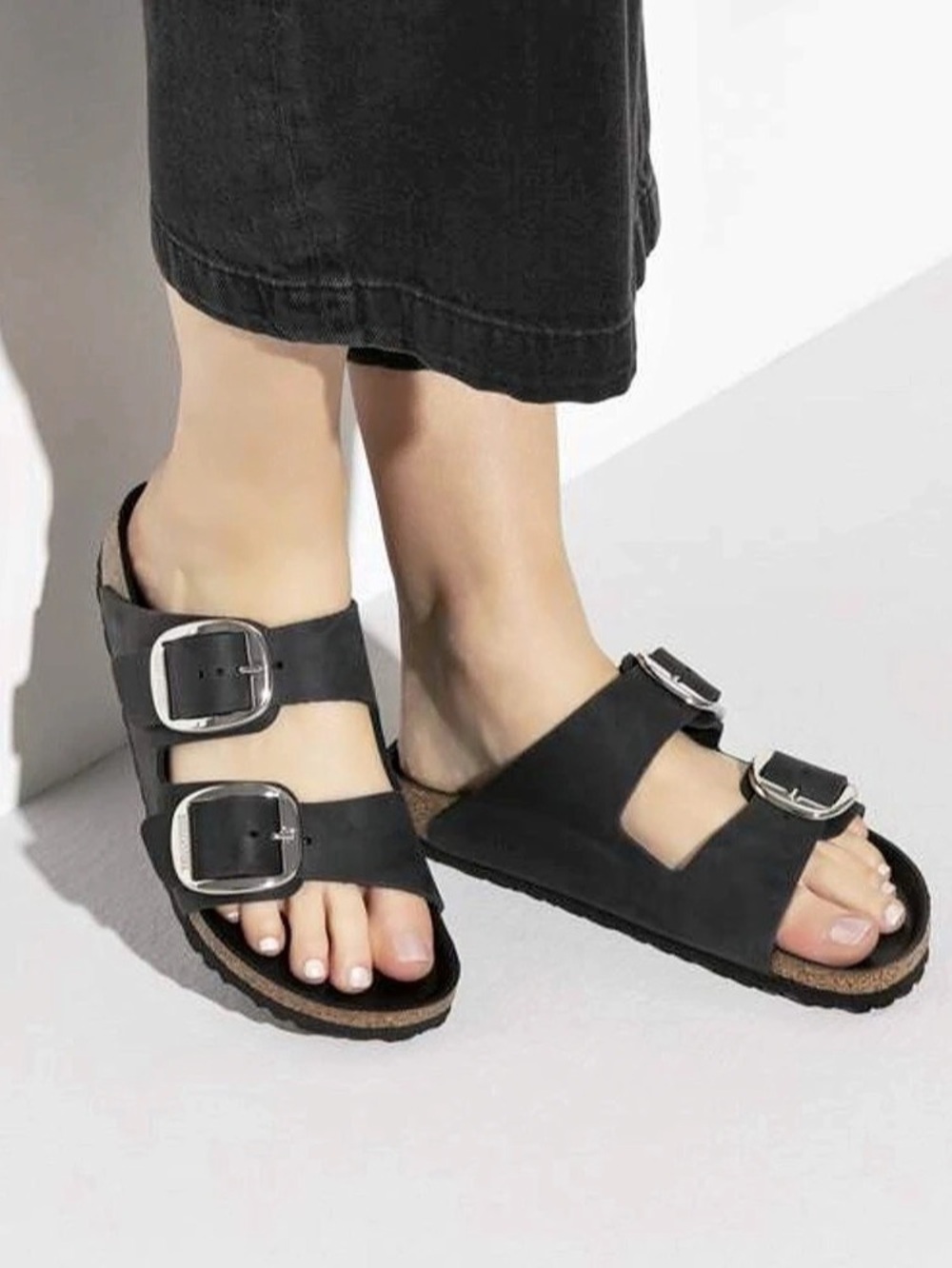 Birkenstock Arizona Big Buckle Oiled Leather Sandals Black EU 35